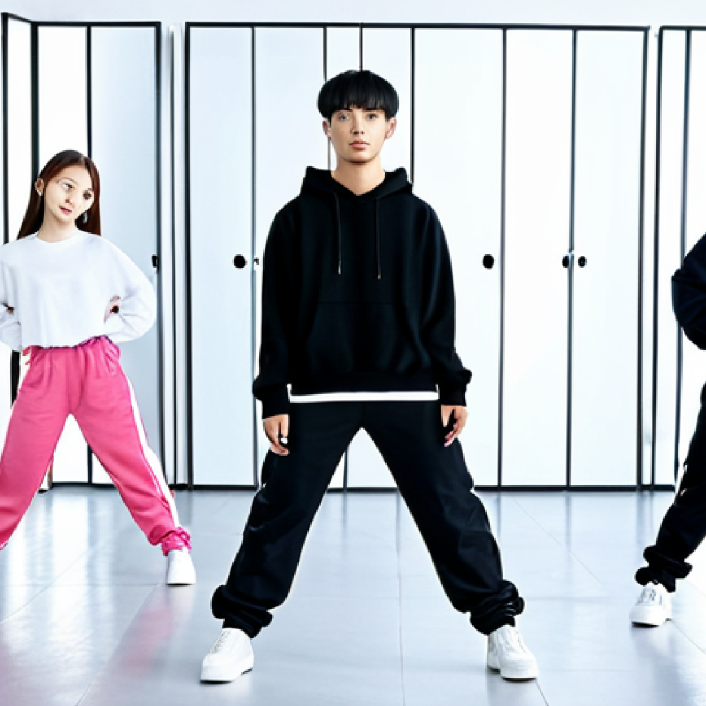 K-Pop Dance Class**

"A group of young adults, fully clothed in stylish, modest streetwear, participating in a K-pop dance class in a bright studio with mirrors, safe for work, appropriate content, professional setting, perfect anatomy, correct proportions, natural pose, well-formed hands, proper finger count, family-friendly, high-quality rendering."

**